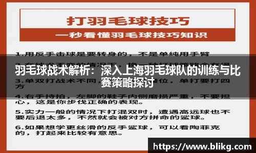 羽毛球战术解析：深入上海羽毛球队的训练与比赛策略探讨